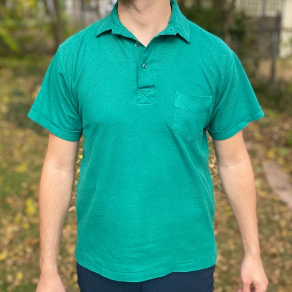 Vintage Main Stream Teal Polo Shirt - Picture 6 of 13